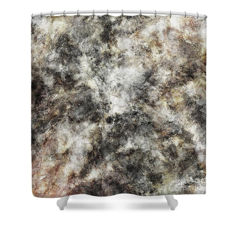 Natural Shower Curtain featuring the digital art Residue by Keith Mills