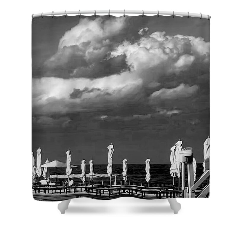 Beach Shower Curtain featuring the photograph Days Done by John Anderson