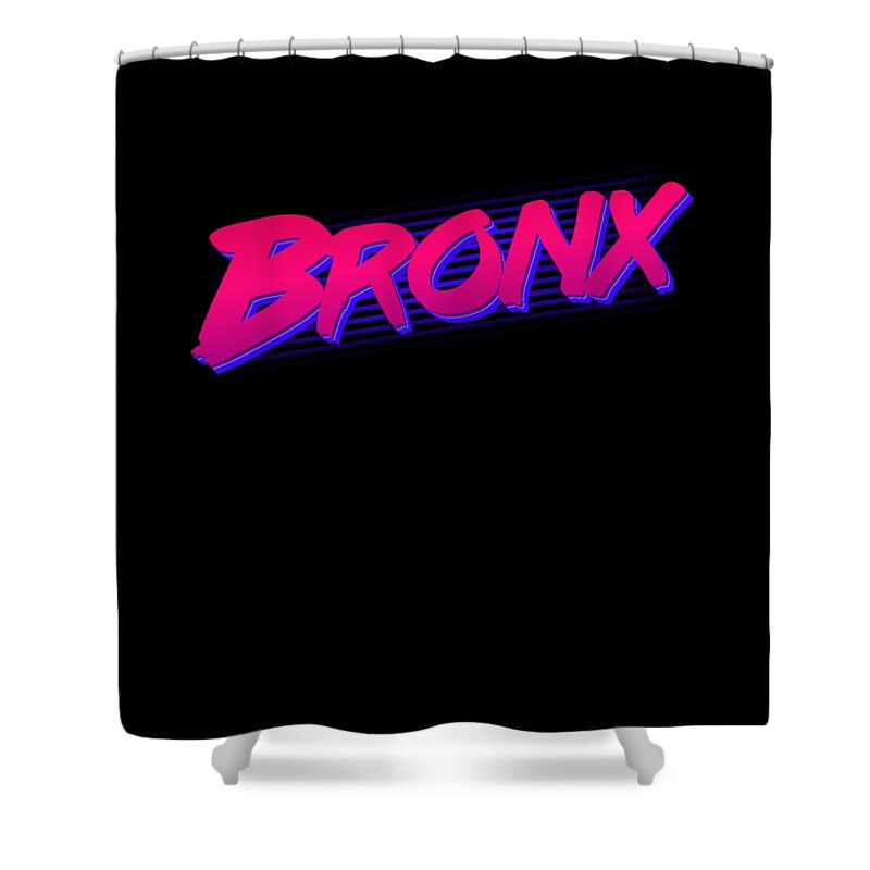 Funny Shower Curtain featuring the digital art Retro Bronx NY by Flippin Sweet Gear