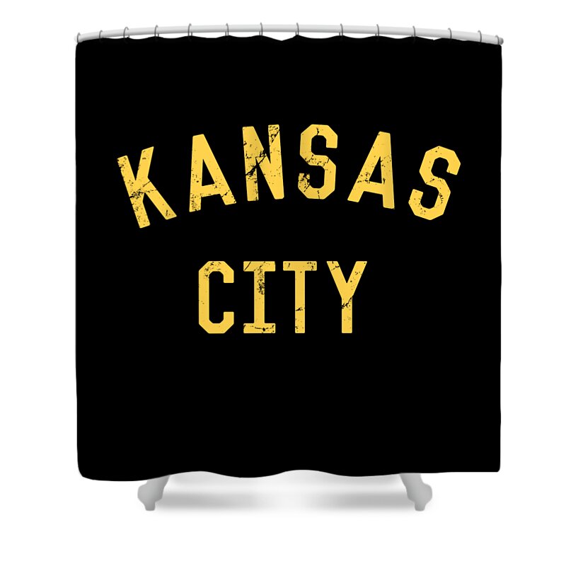 Missouri Shower Curtain featuring the digital art Retro Kansas City KC by Flippin Sweet Gear
