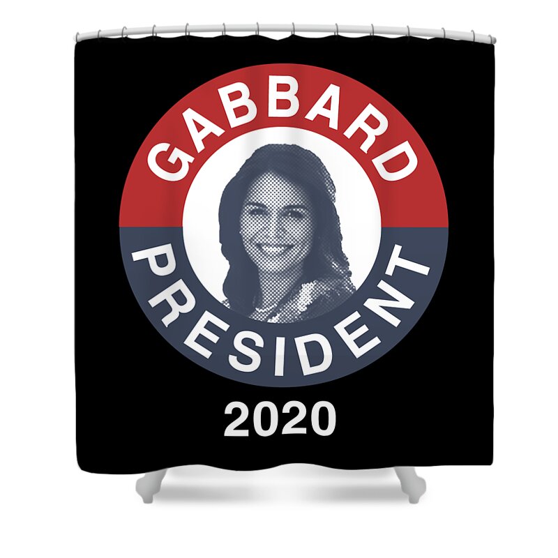 Election Shower Curtain featuring the digital art Retro Tulsi Gabbard for President 2020 by Flippin Sweet Gear