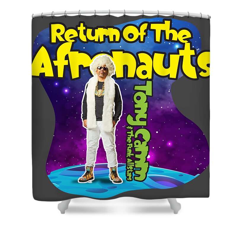  Shower Curtain featuring the digital art Return of the Afronauts by Tony Camm