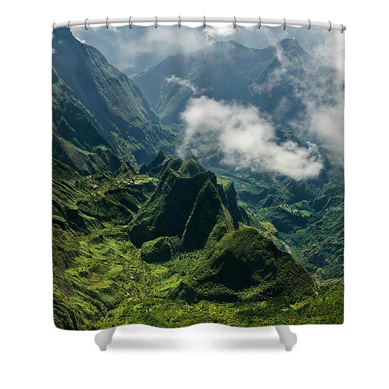 Reunion Island Shower Curtain featuring the photograph Reunion island - Mafate by Olivier Parent