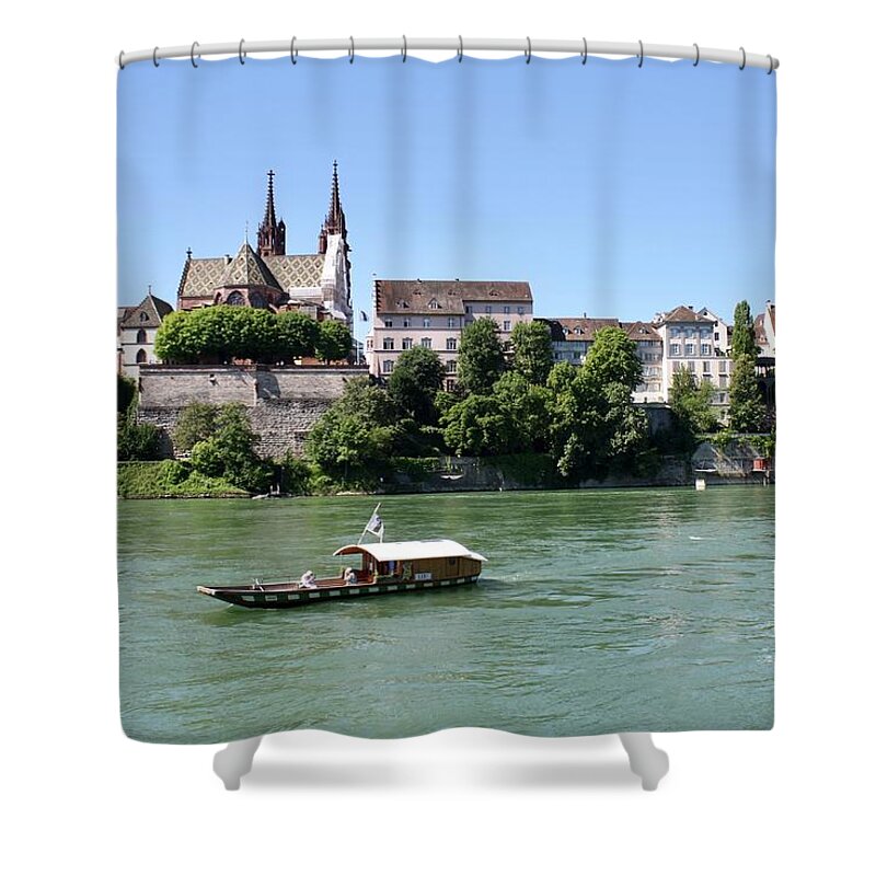 Ferry Shower Curtain featuring the photograph Rhine Ferry by Flavia Westerwelle