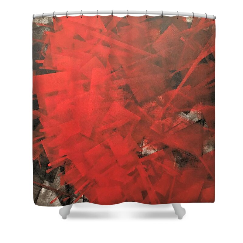 Rhythmic Shower Curtain featuring the painting Rhythmic Movement of the Sun by Zusheng Yu