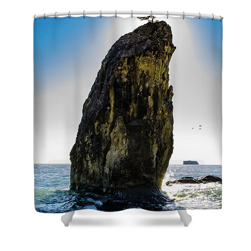 Scenery Shower Curtain featuring the photograph Rialto Beach Sea Stack 2 by Pelo Blanco Photo