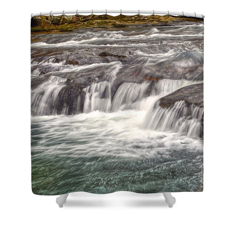 Landscape Shower Curtain featuring the photograph Richland Creek Rapids by Phil Perkins