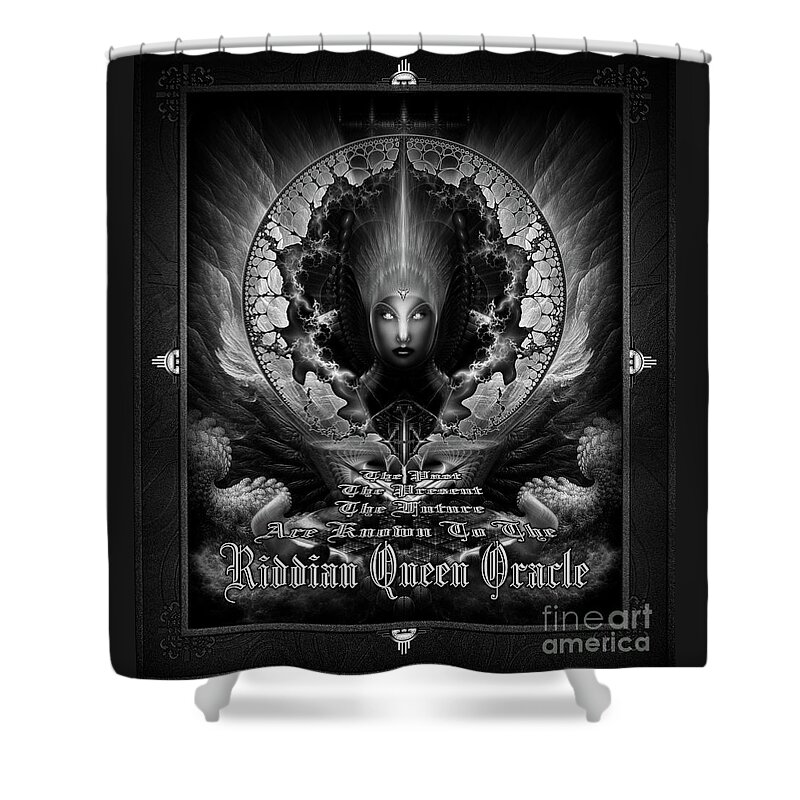 Riddian Queen Shower Curtain featuring the painting Riddian Queen Oracle GS Fractal Art by Xzendor7 by Rolando Burbon