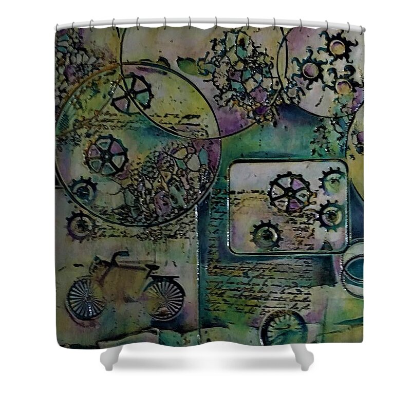 Ride Shower Curtain featuring the mixed media Ride by Pam Veitenheimer