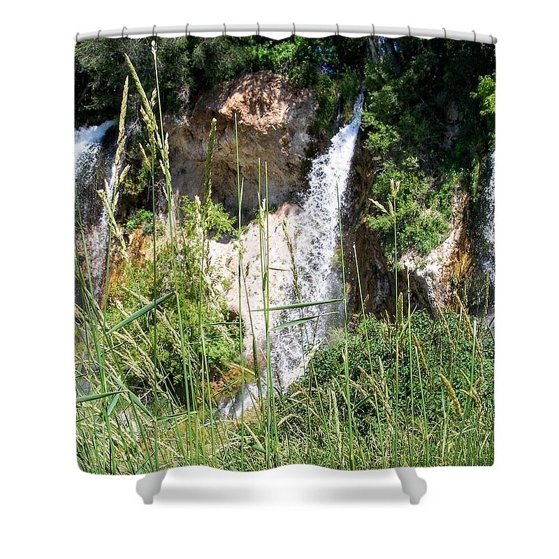 Waterfall Shower Curtain featuring the photograph Rifle Falls by Amanda R Wright
