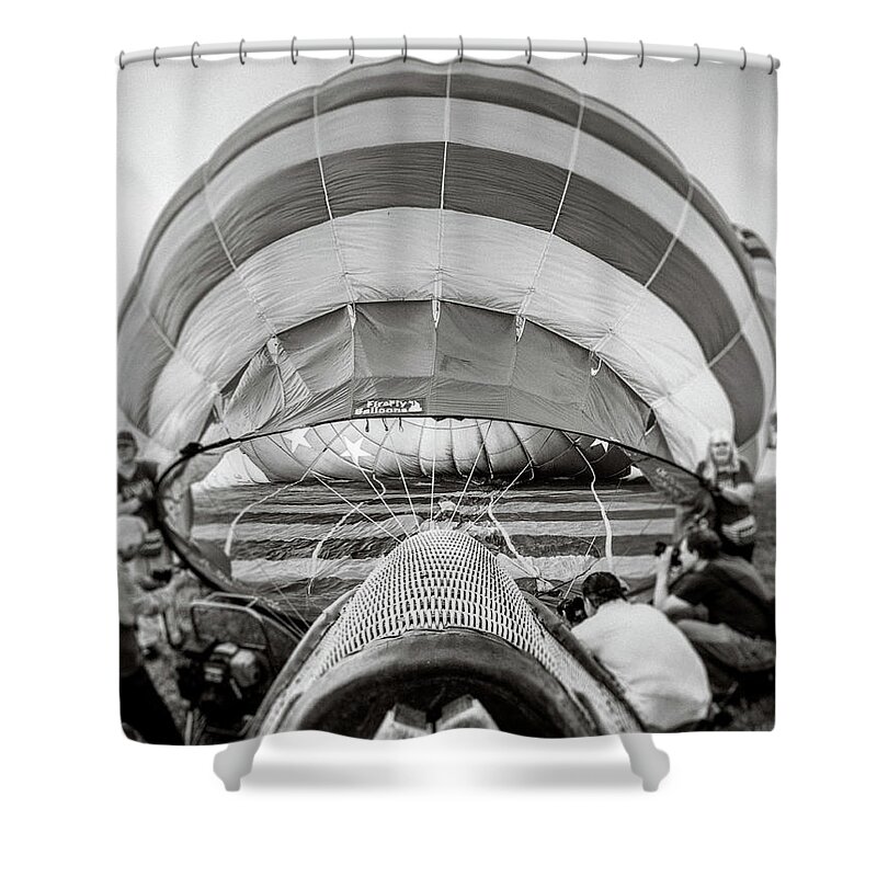 Balloon Shower Curtain featuring the photograph Right Down The Basket by Steve Stanger