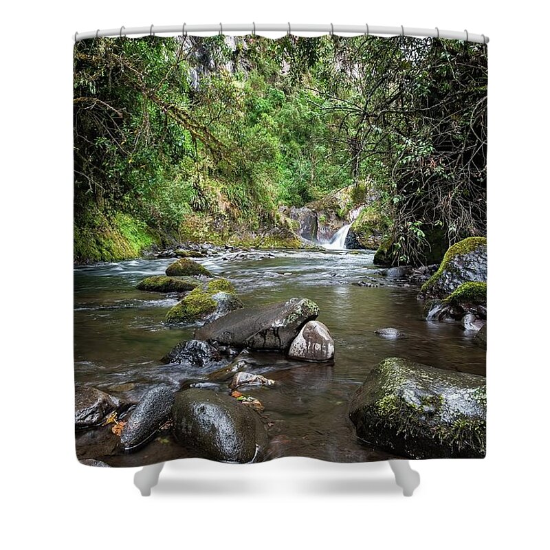 Andes Shower Curtain featuring the photograph Rio Pita - Cotopaxi national park by Henri Leduc