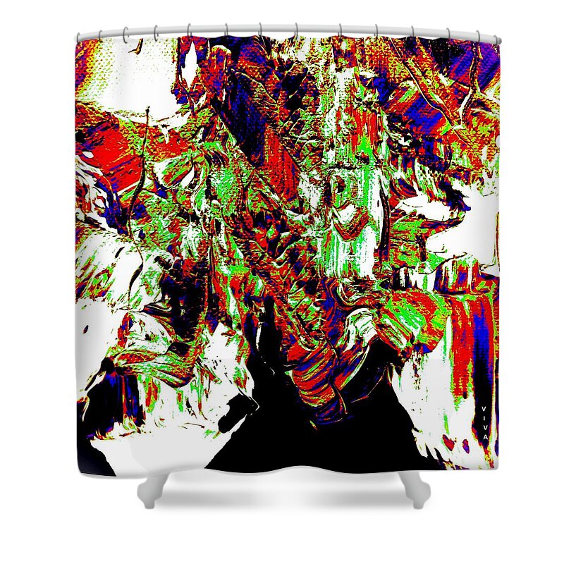 Color Shower Curtain featuring the painting RIOT OF COLOR 22 - Isolation Art by VIVA Anderson