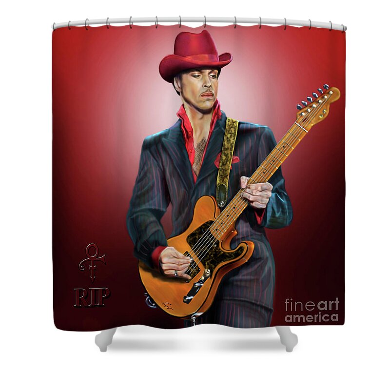 The Artist Shower Curtain featuring the painting Rip The Artist by Reggie Duffie