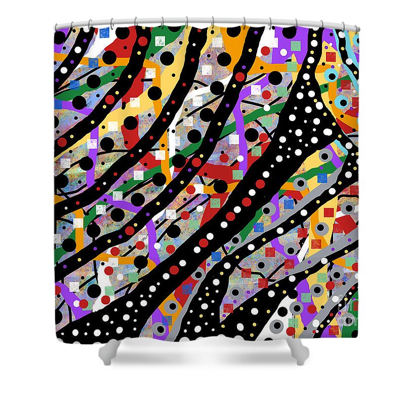 Digital Abstract Pattern Textile Pillow Cushion Bags Masks Lobby Office Colourful Shower Curtain featuring the digital art Ripple by Bradley Boug