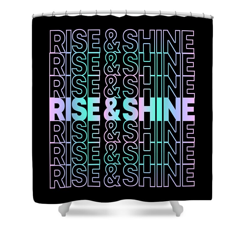 Cool Shower Curtain featuring the digital art Rise and Shine Retro by Flippin Sweet Gear