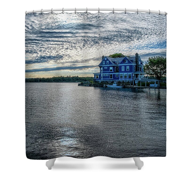 Singleton Photography Shower Curtain featuring the photograph River House by Tom Singleton