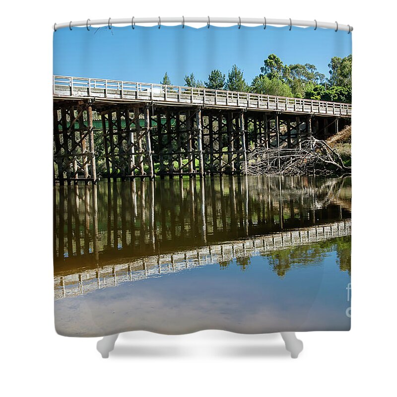 Road Bridge Shower Curtain featuring the photograph Road Bridge, Bridgetown, Western Australia by Elaine Teague