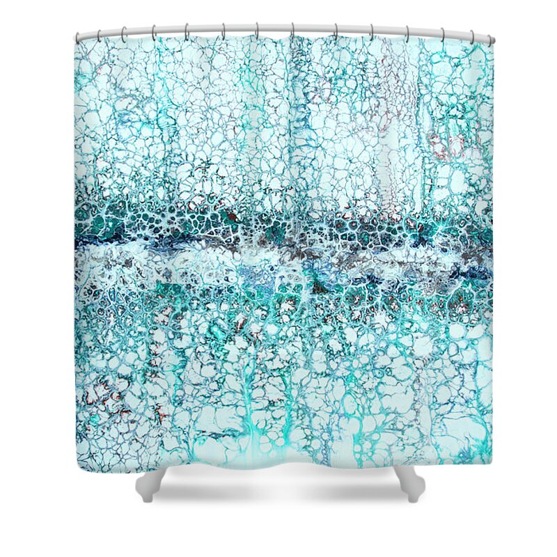 Blue Shower Curtain featuring the painting Road Less Traveled by Katrina Nixon