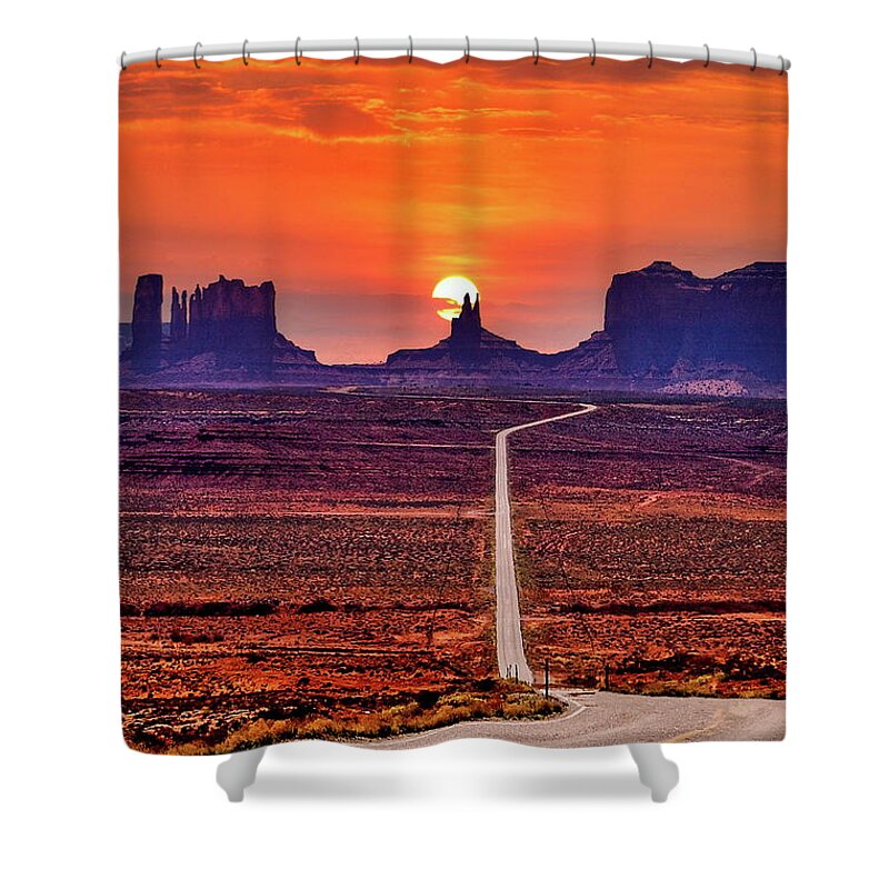 National Shower Curtain featuring the photograph Road To Monument Pass by Russ Harris