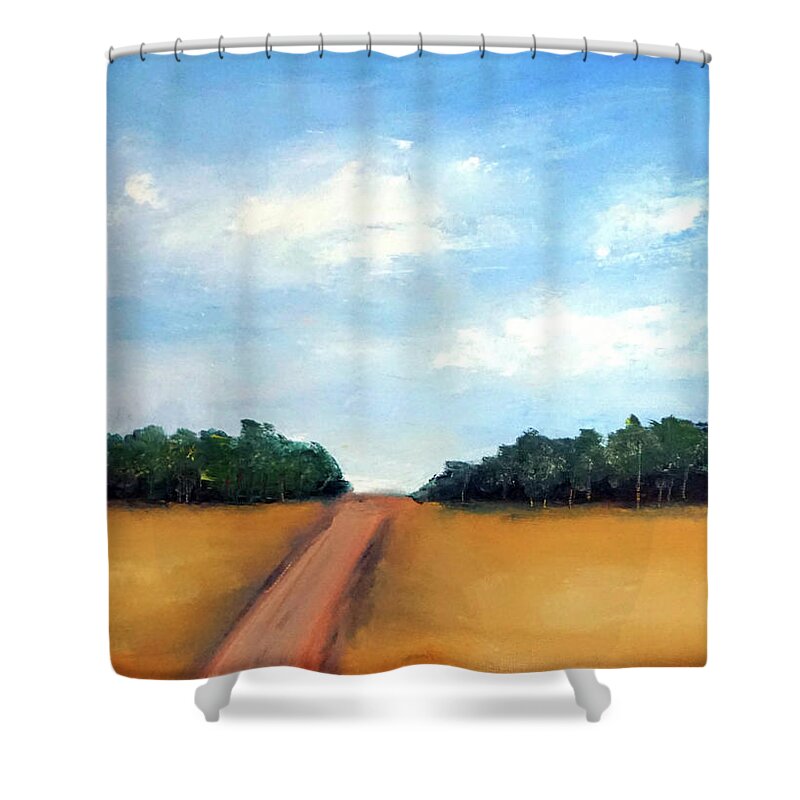 Beach Shower Curtain featuring the painting Road To The Beach by Katy Hawk