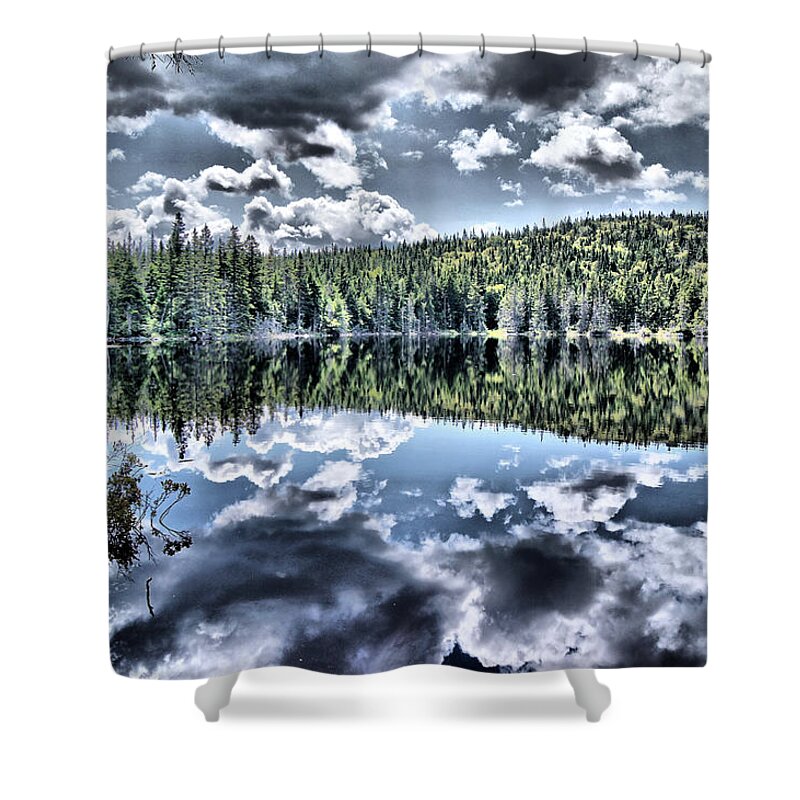 Lake Shower Curtain featuring the photograph Rock Pond Reflections by Russel Considine