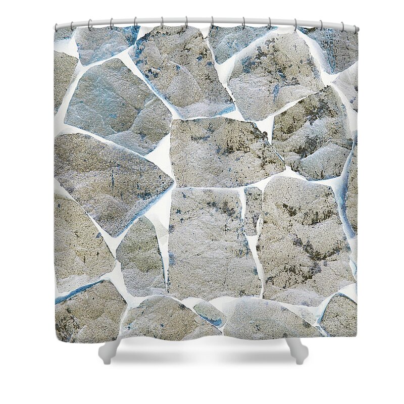 Camaya Coast Shower Curtain featuring the digital art Rock Wall Reversed by David Desautel