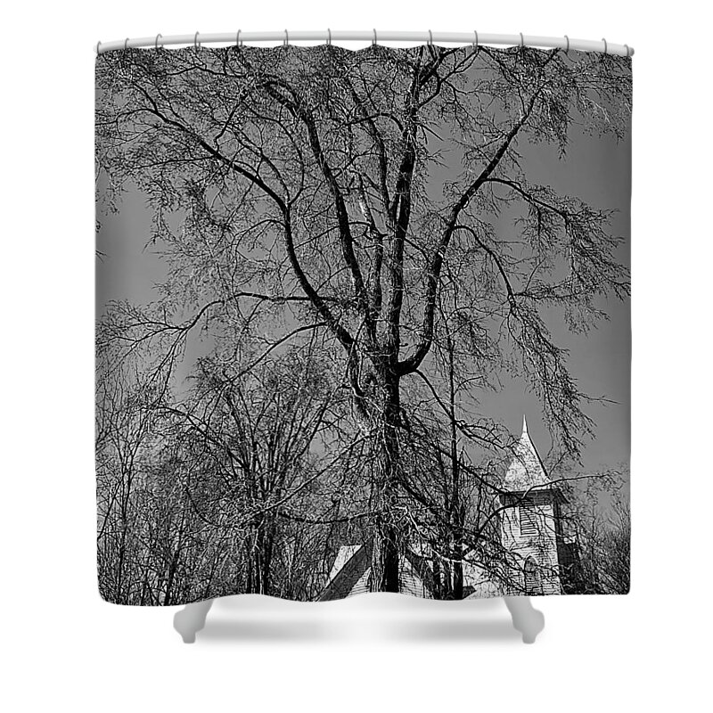 Rockford Shower Curtain featuring the photograph Rockford by Faith BW by Lee Darnell