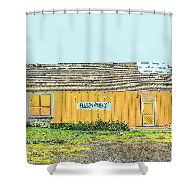Rockport Shower Curtain featuring the photograph Rockport Depot by Ty Husak