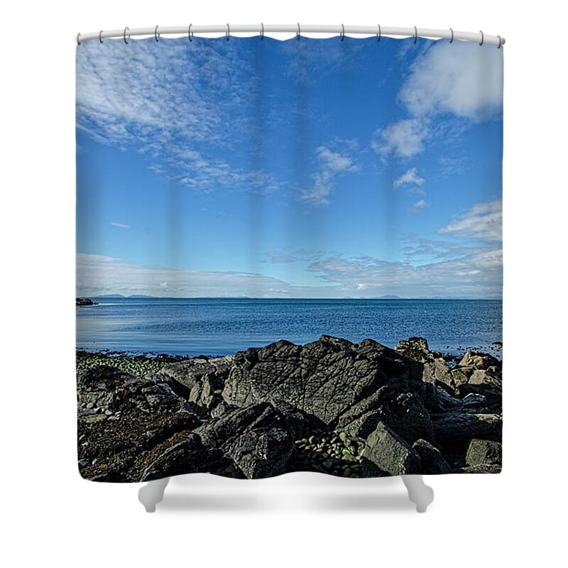 Milovaig Shower Curtain featuring the photograph Rocky Beach at Milovaig by Chris Thaxter