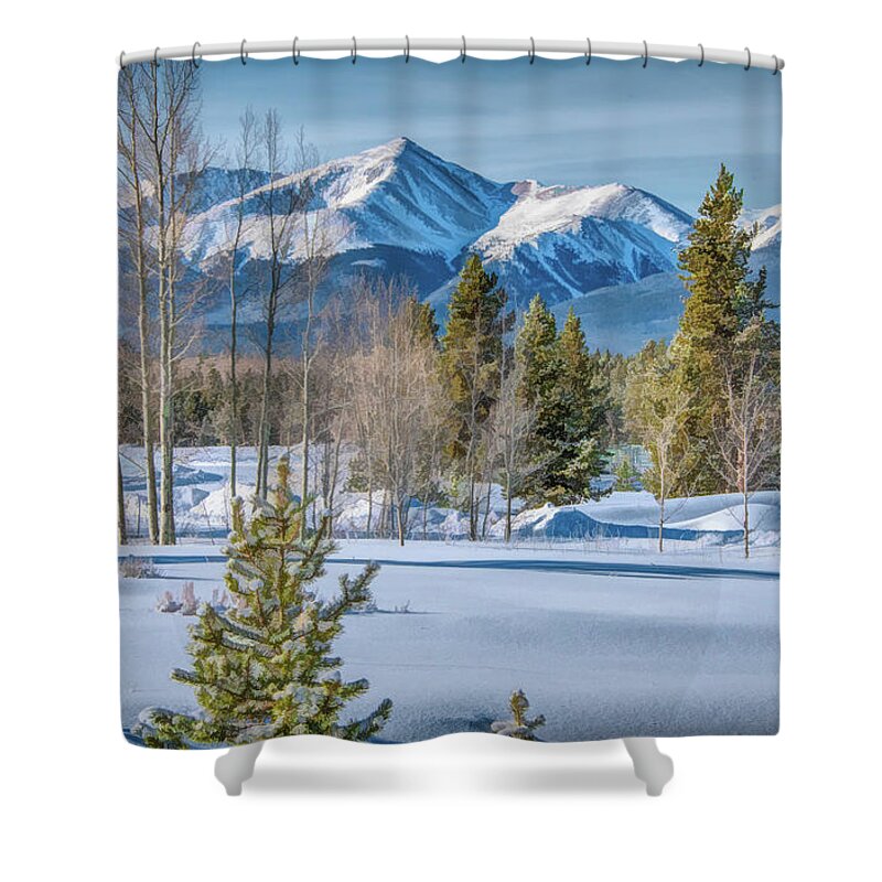 Colorado Shower Curtain featuring the photograph Rocky Mountains Winter Morning by Marcy Wielfaert