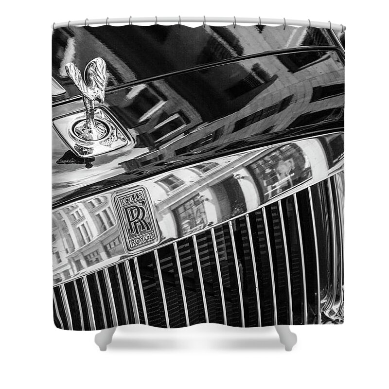 Rolls Royce Shower Curtain featuring the photograph Rolls in Montreal by Jim Whitley