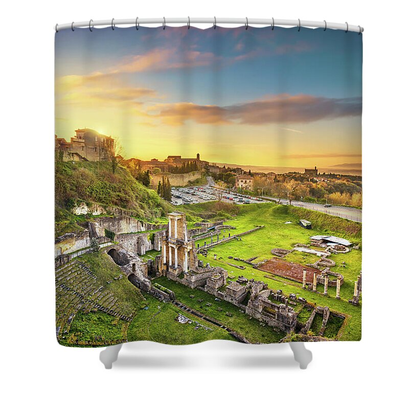Italy Shower Curtain featuring the photograph Roman Theater of Volterra by Stefano Orazzini