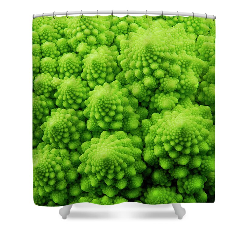 Abstract Shower Curtain featuring the photograph Romanesco Broccoli by Severija Kirilovaite