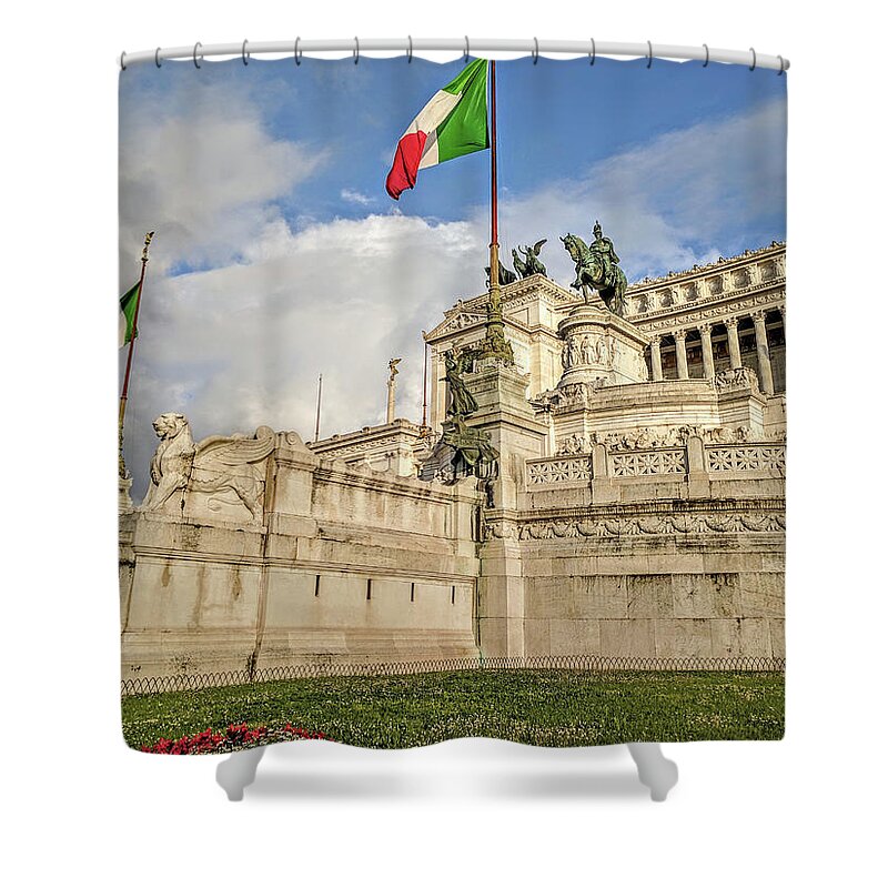 Emmanuel Monument. Rome Shower Curtain featuring the photograph Rome Monument by Yvonne Jasinski