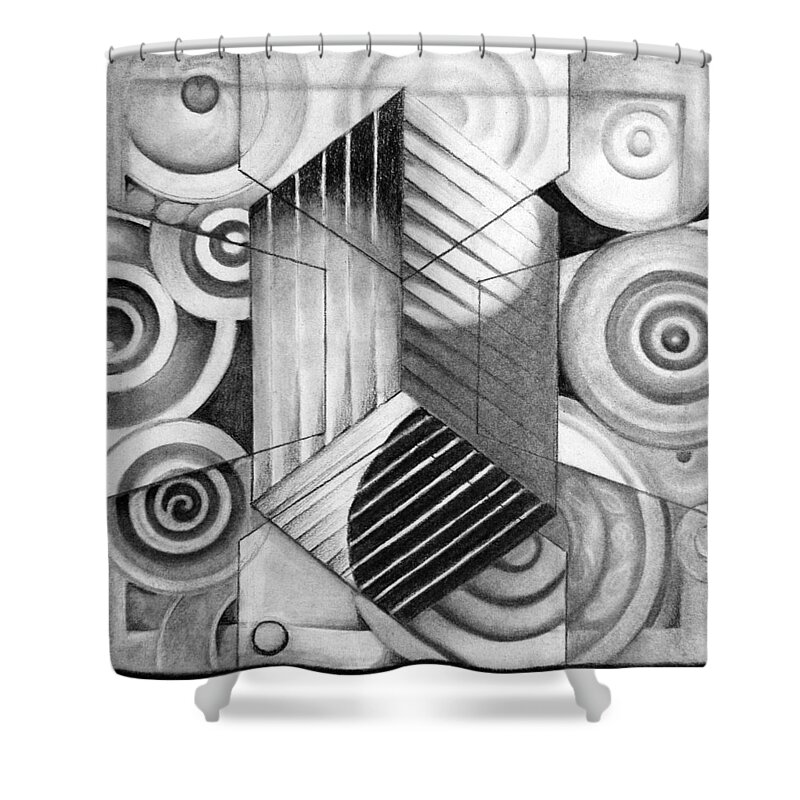 Art Shower Curtain featuring the drawing Roof by Myron Belfast