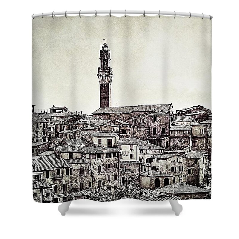 Siena Shower Curtain featuring the photograph Rooftops in Siena by Ramona Matei