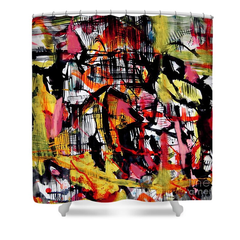 Contemporary Art Shower Curtain featuring the painting Rooms 2 by Jeremiah Ray