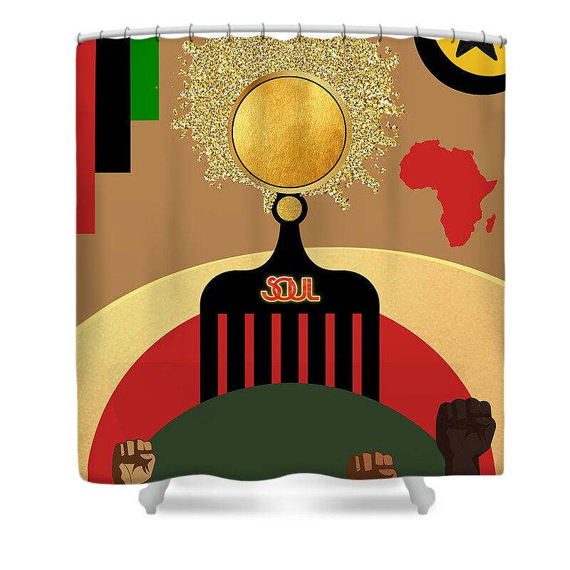 Roots Shower Curtain featuring the mixed media Rooted Soul by Canessa Thomas