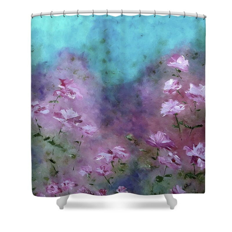Roses Shower Curtain featuring the painting Rose Garden by Claire Bull