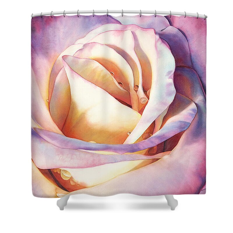 Rose Shower Curtain featuring the painting Rose Radiance by Sandy Haight