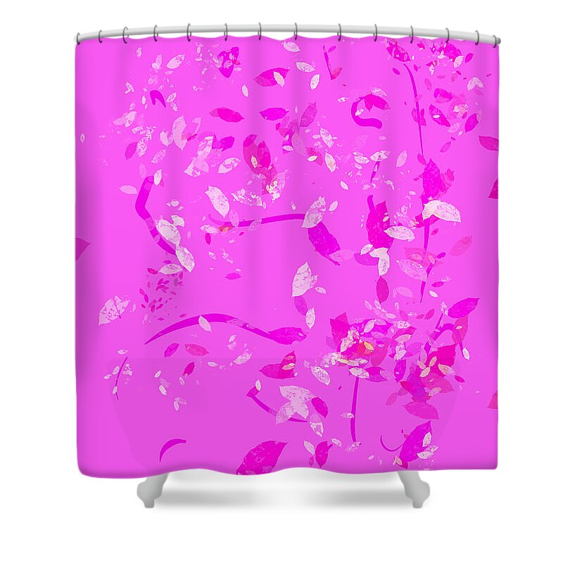 Rare Shower Curtain featuring the digital art Roseate Leaves by Zotshee Zotshee