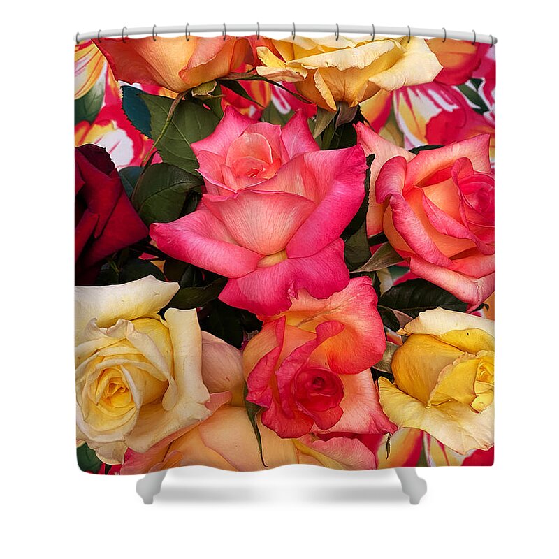 Flower Shower Curtain featuring the photograph Roses, Roses by Jeanette French