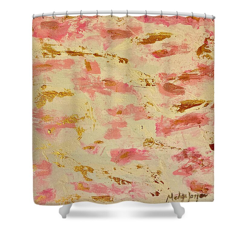 Rose Shower Curtain featuring the painting Rosy by Medge Jaspan