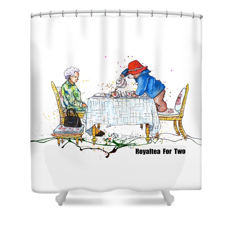 Paddington Shower Curtain featuring the painting Royaltea For Two by Miki De Goodaboom