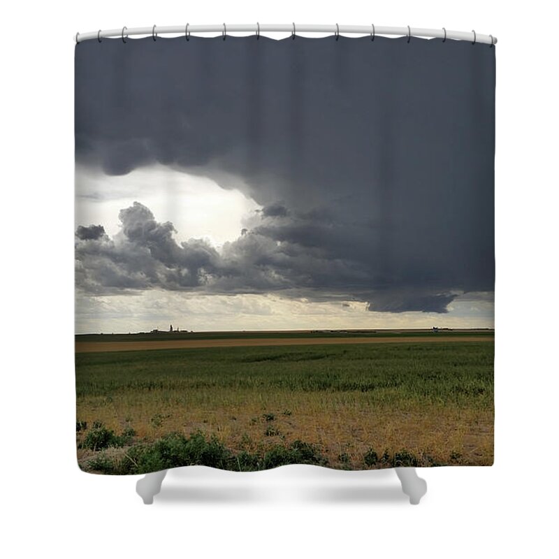 Weather Shower Curtain featuring the photograph Rotating Thunderstorm Near Cheyenne Wells, Colorado by Ally White