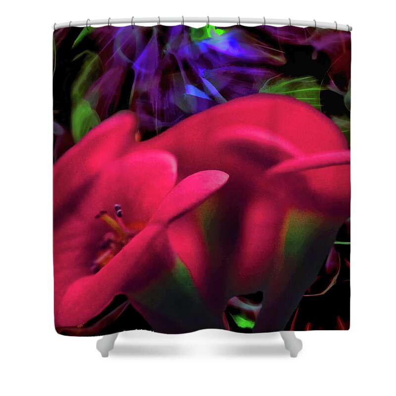 Flowers Shower Curtain featuring the digital art Royal Colors by Norman Brule