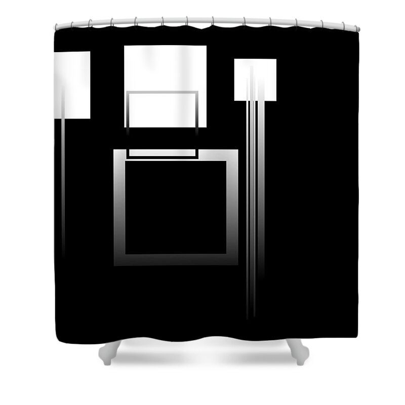 Minimal Shower Curtain featuring the digital art Runway by Mark Ross