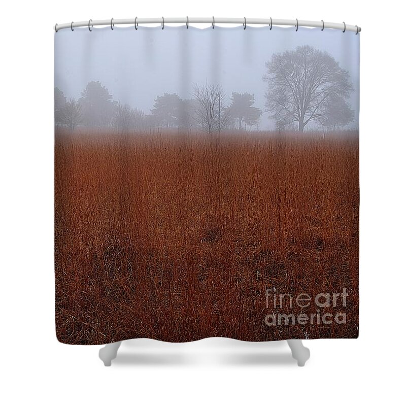 Field Shower Curtain featuring the photograph Rural Field and Trees by Randy Pollard