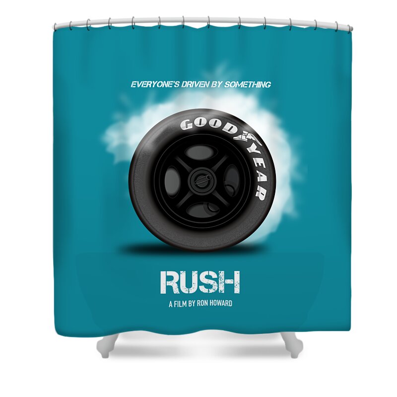 Rush Shower Curtain featuring the digital art Rush - Alternative Movie Poster by Movie Poster Boy